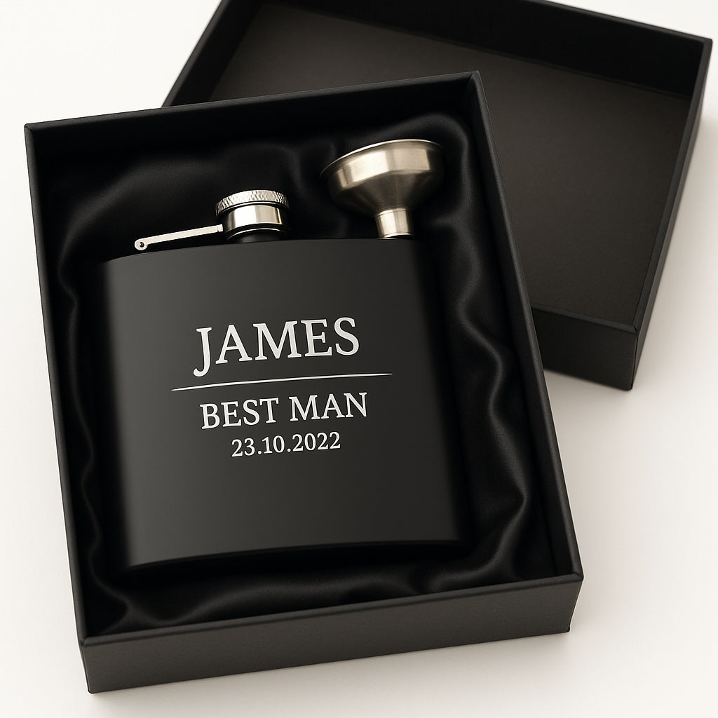 Personalized Engraved Hip Flask for Weddings and Special Occasions