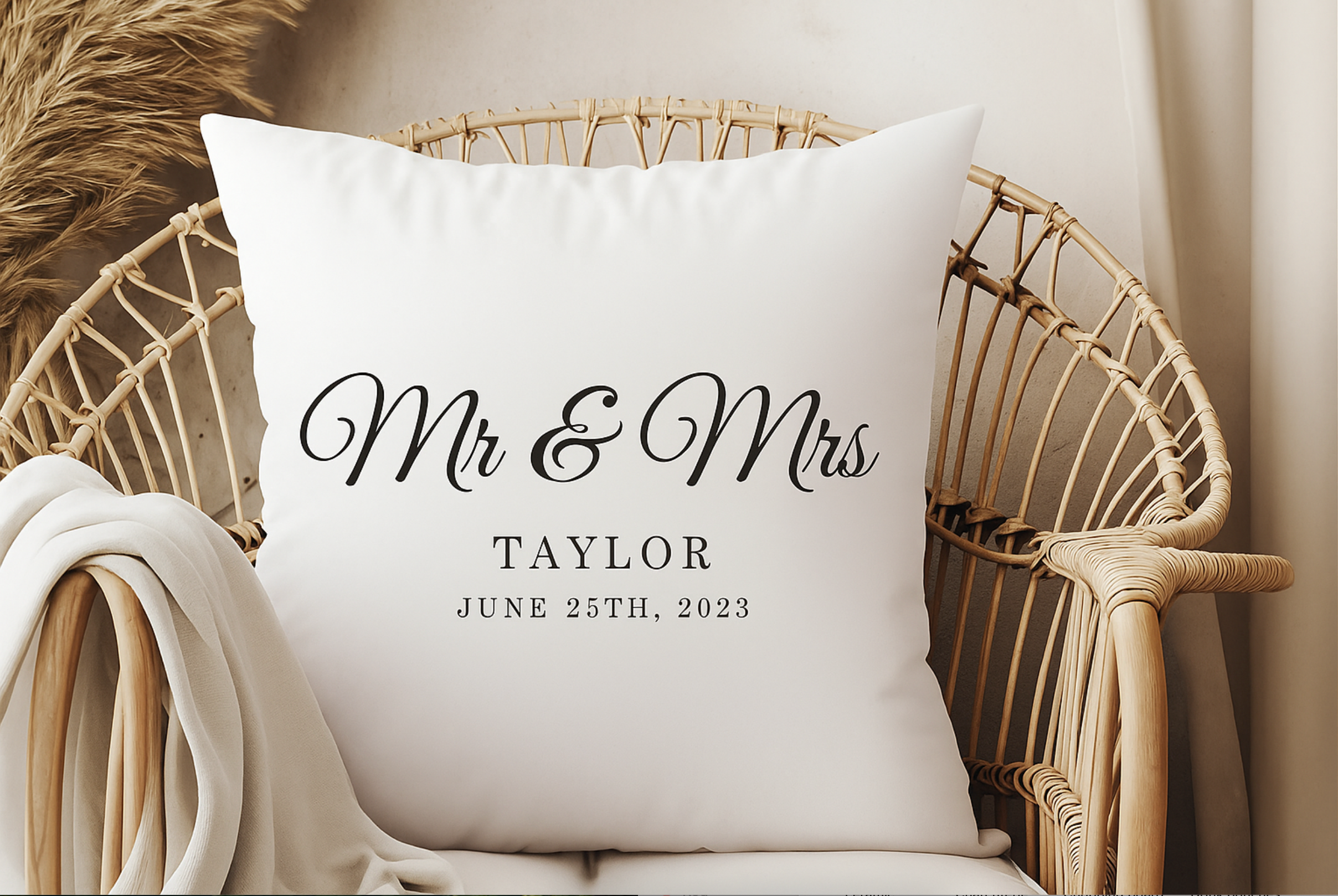 Personalized Couple Pillow, Custom Mr and Mrs Pillow, Wedding Gift, Engagement Present, Anniversary Throw Pillow, Custom Name Pillow for Newlyweds