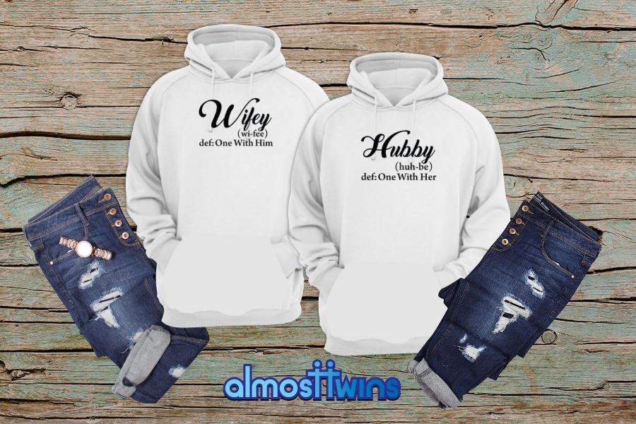 Hubby Wifey matching couple hoodies set