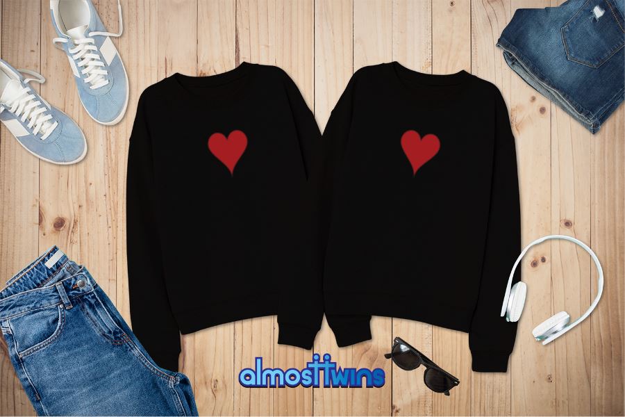 Ace of Hearts matching sweatshirts set