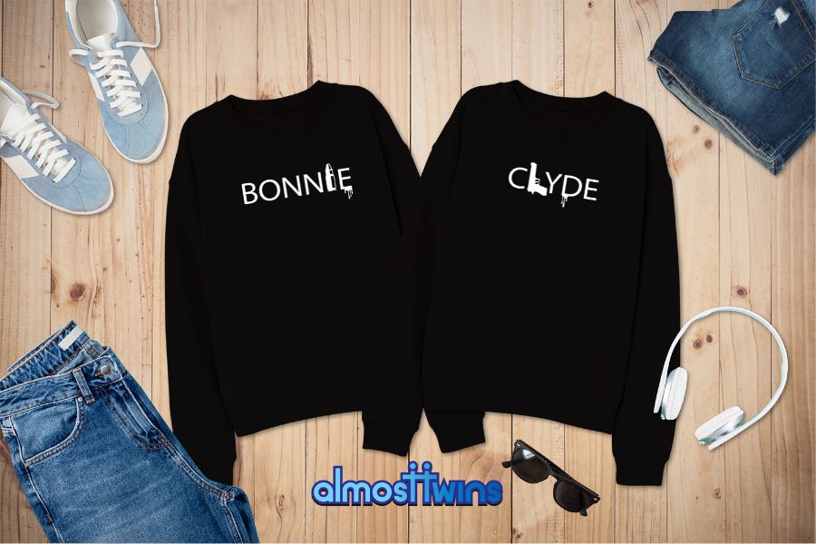 Bonnie Clyde matching sweatshirts set