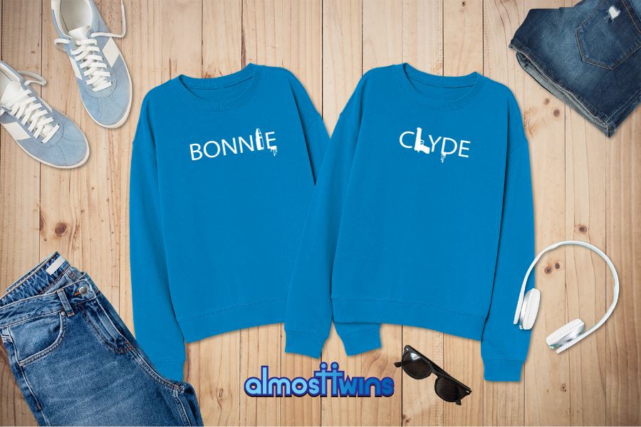 Bonnie Clyde matching sweatshirts set