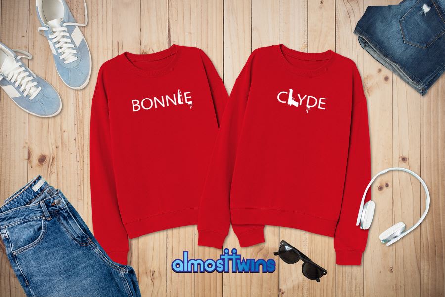 Bonnie Clyde matching sweatshirts set