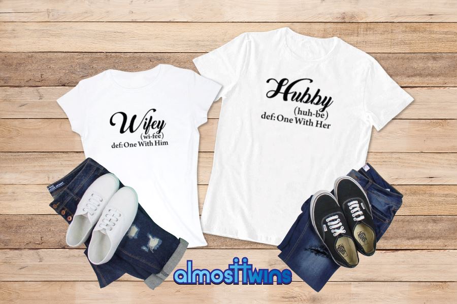 Hubby Wifey matching tshirts set