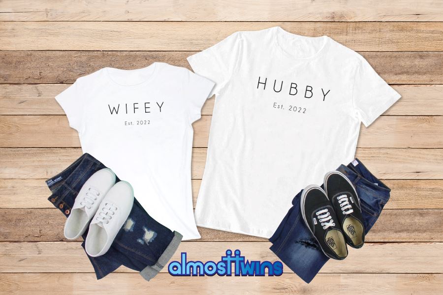 Hubby Wifey matching t-shirt set