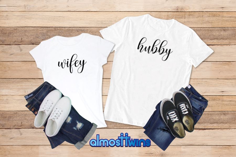 Hubby Wifey matching t-shirt set