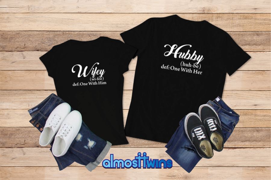 Hubby Wifey matching tshirts set