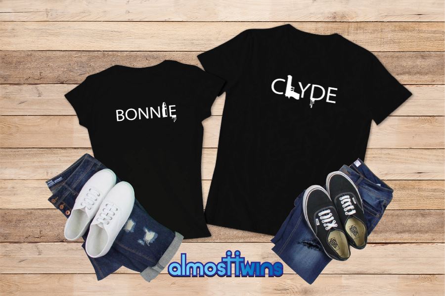 Bonnie Clyde matching t-shirt set