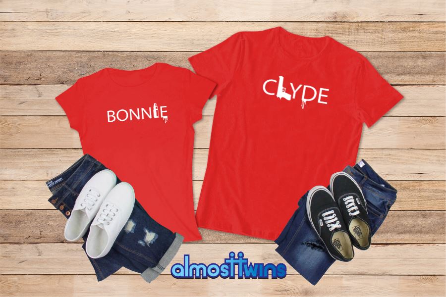 Bonnie Clyde matching t-shirt set