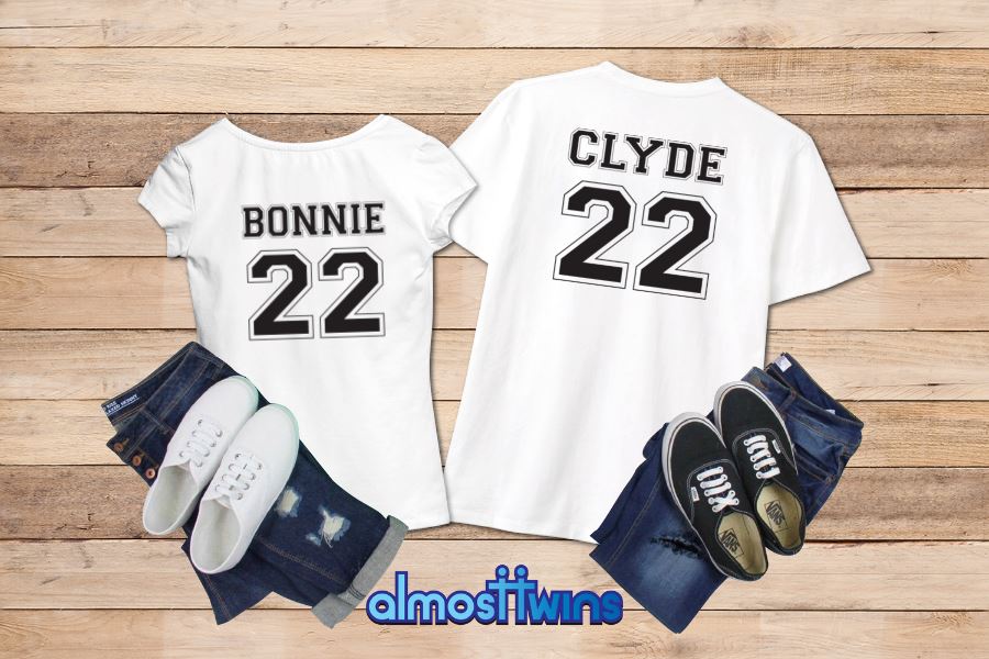 Bonnie Clyde matching t-shirt set