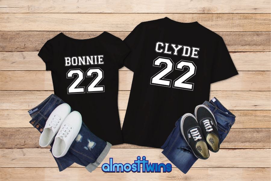 Bonnie Clyde matching t-shirt set