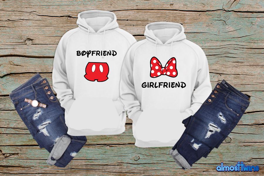 Boyfriend/Girlfriend matching couple hoodies set