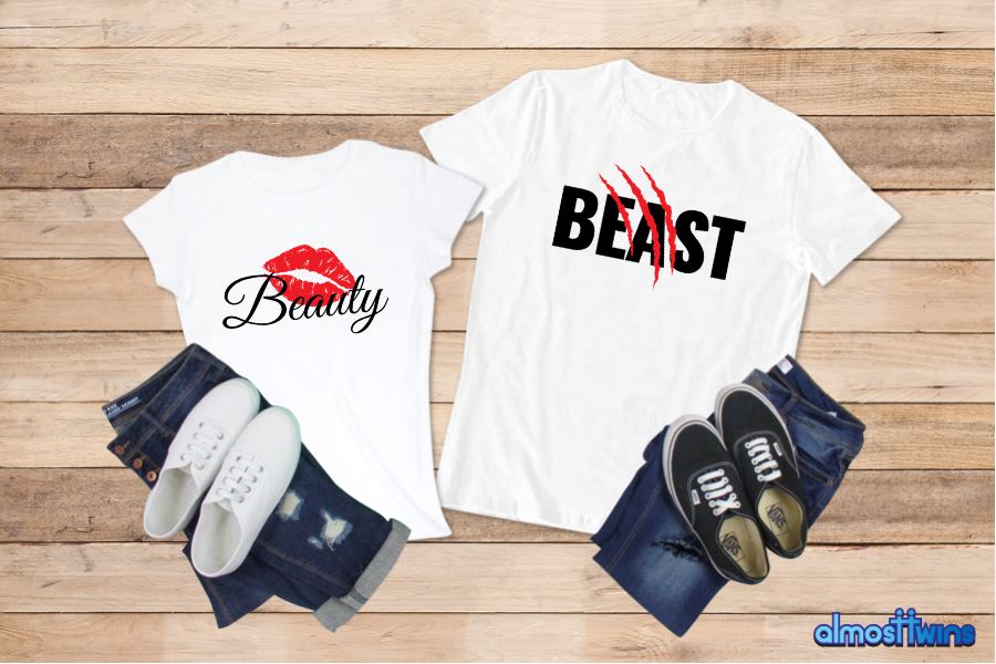 Beauty Beast matching t-shirt set