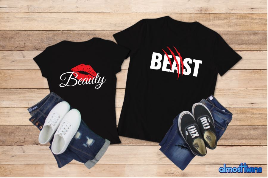 Beauty Beast matching t-shirt set