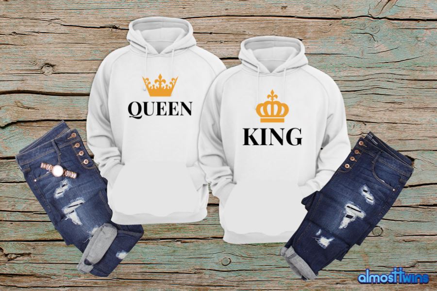 Queen and King matching couple hoodies set