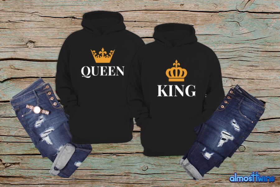 Queen and King matching couple hoodies set