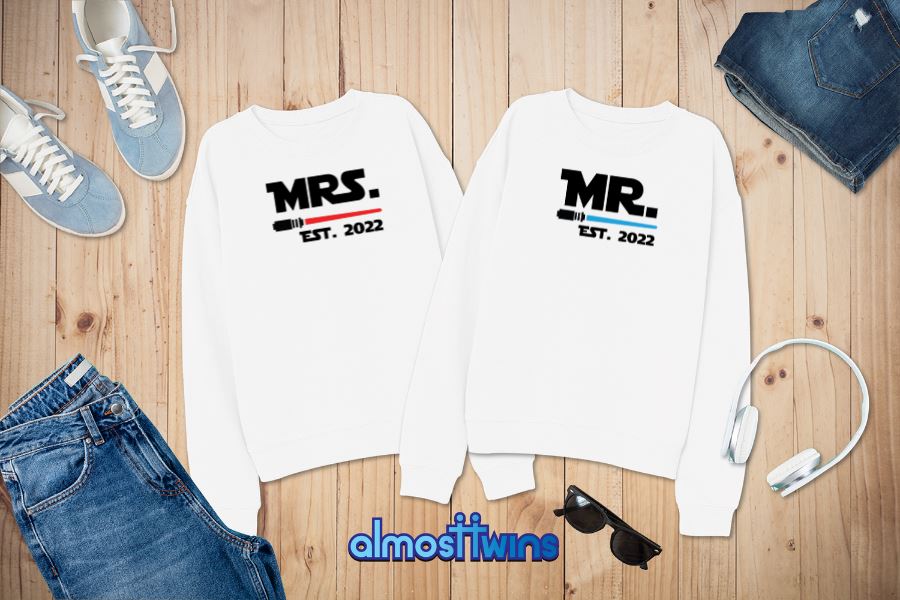 Mr. Mrs. matching couple sweatshirts set