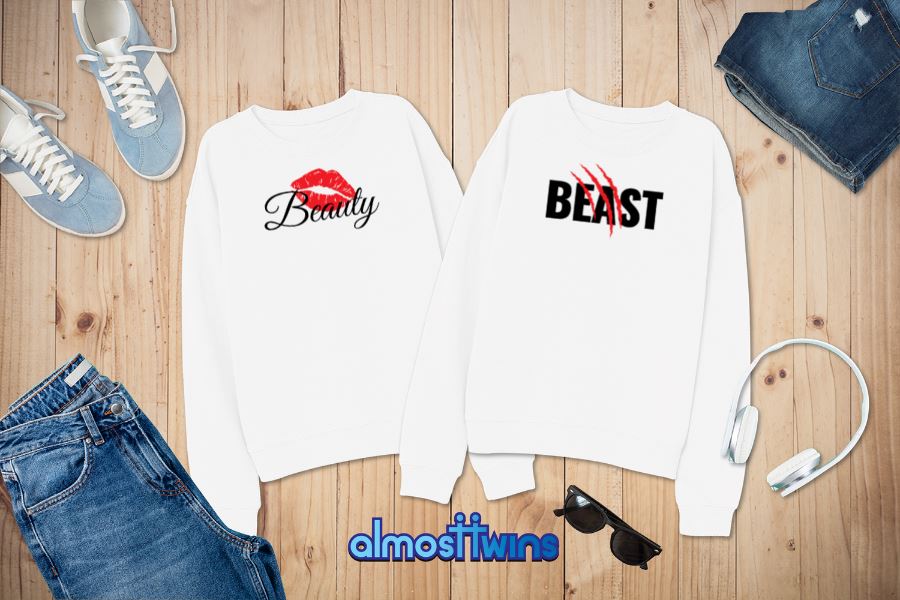 Beauty Beast matching Couple sweatshirt set