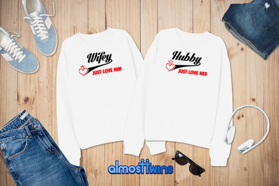 Hubby Wifey matching couple sweatshirts set