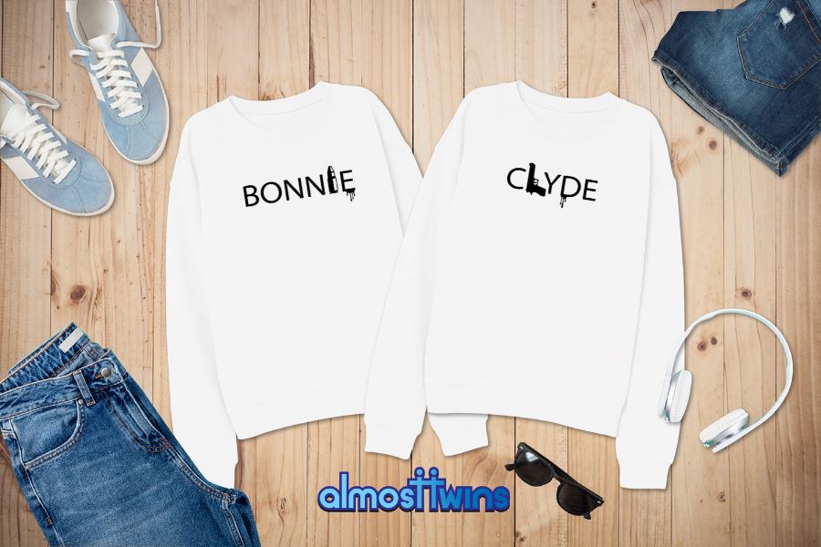 Bonnie Clyde matching sweatshirts set