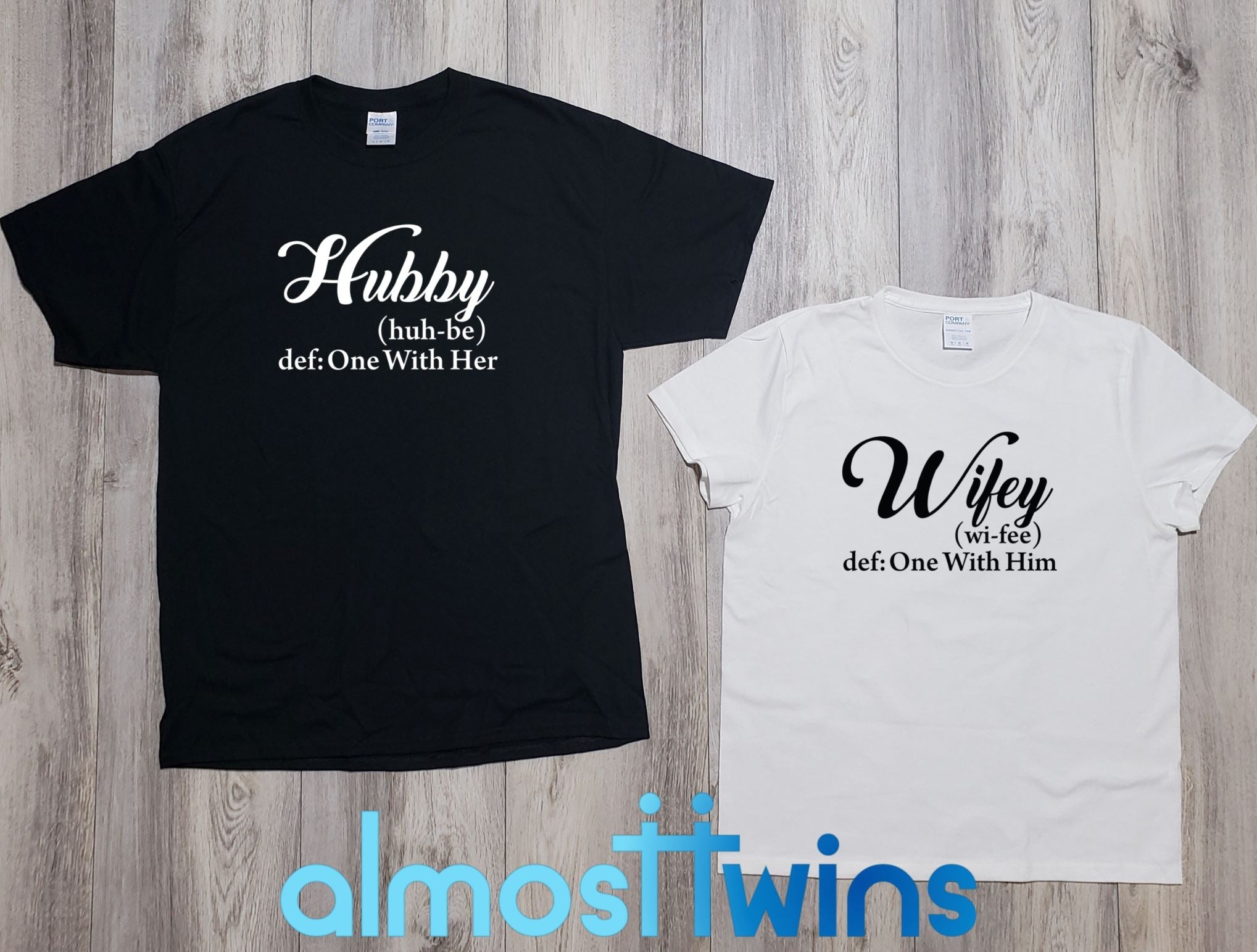 Hubby Wifey matching tshirts set