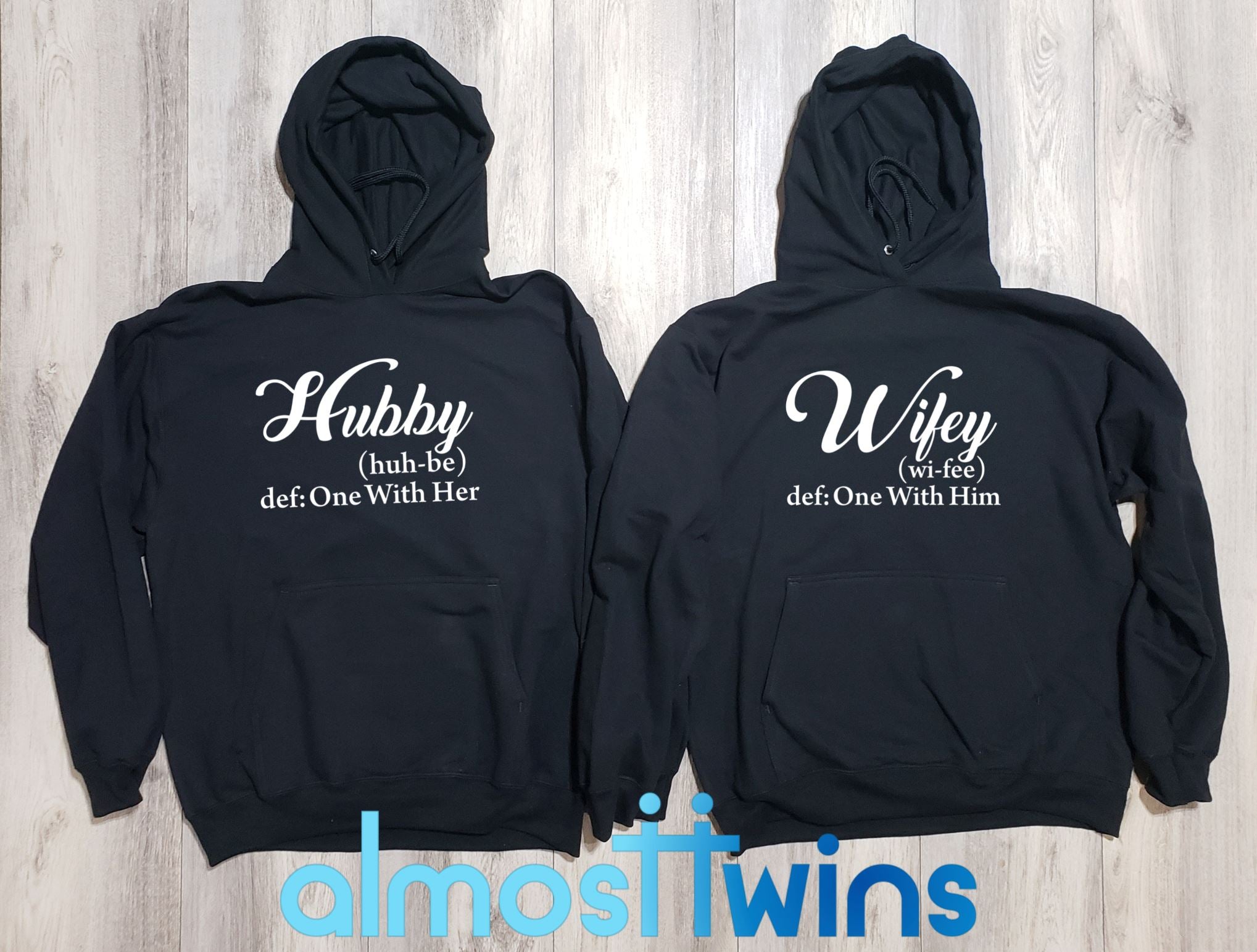 Hubby Wifey matching couple hoodies set