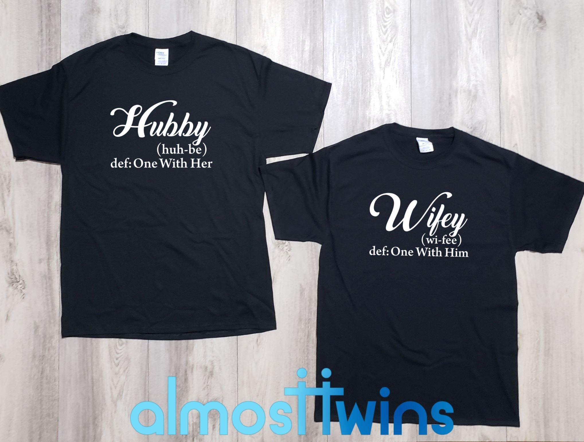 Hubby Wifey matching tshirts set