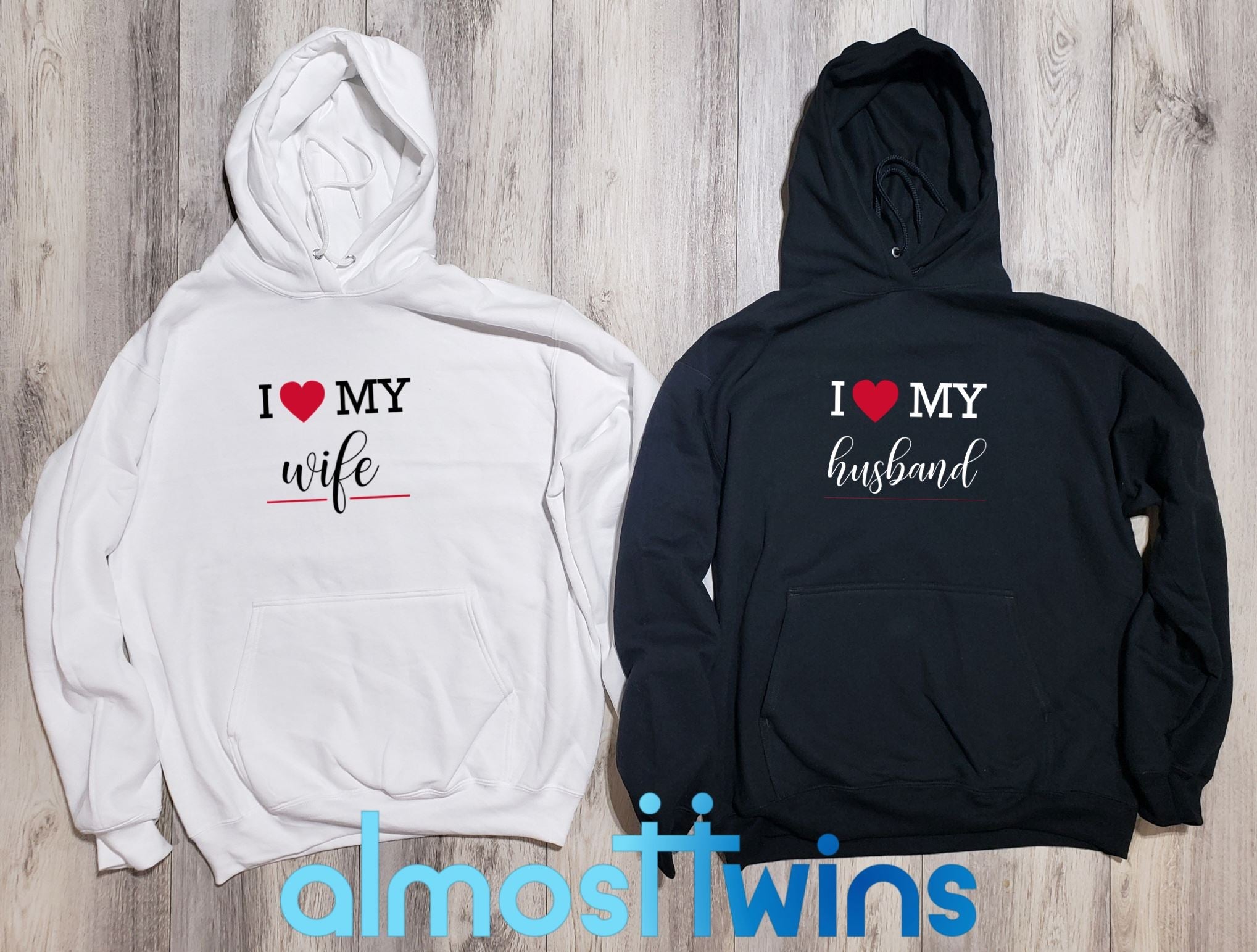 I Love My Husband Wife matching couple hoodies set