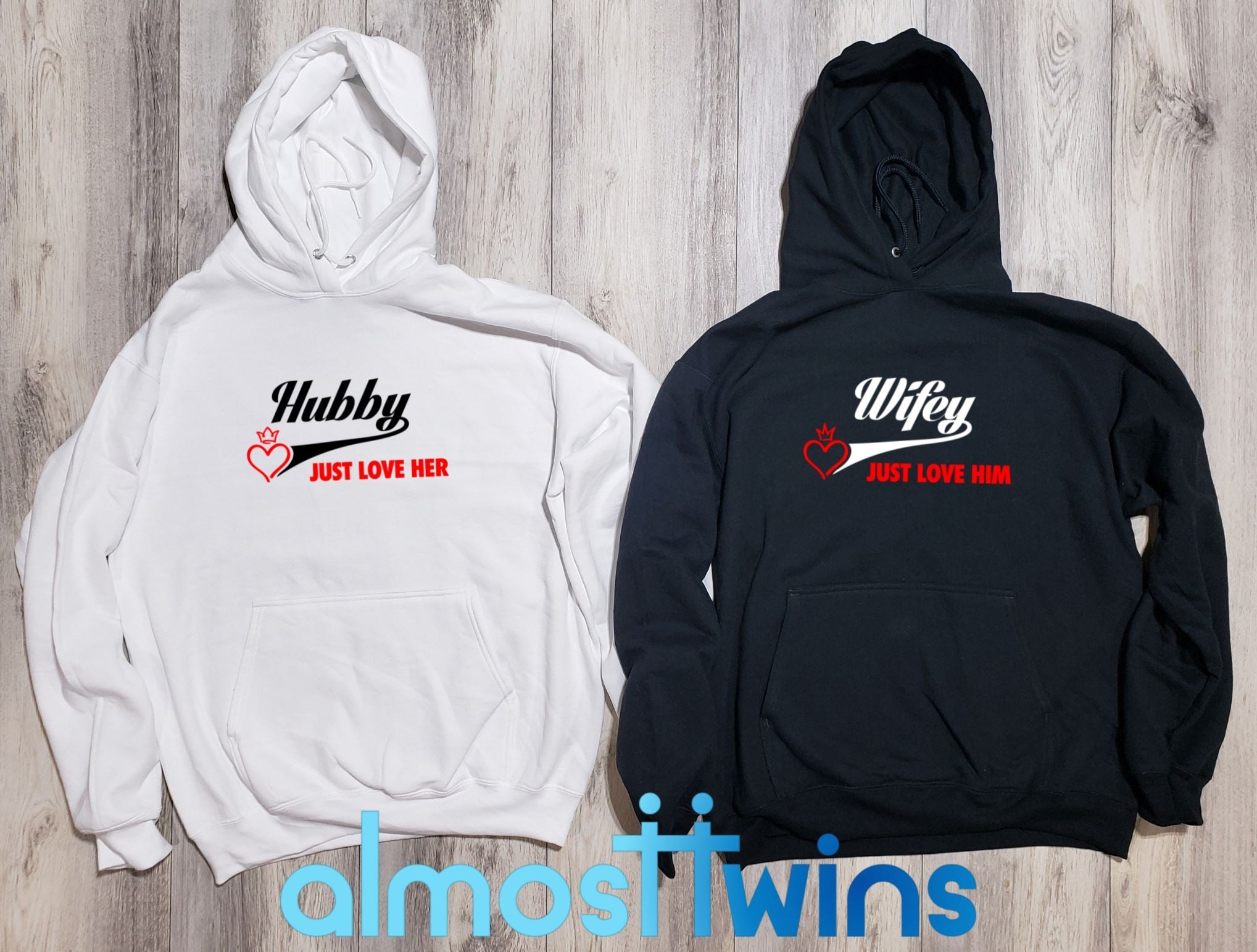 Hubby Wifey matching couple hoodies set