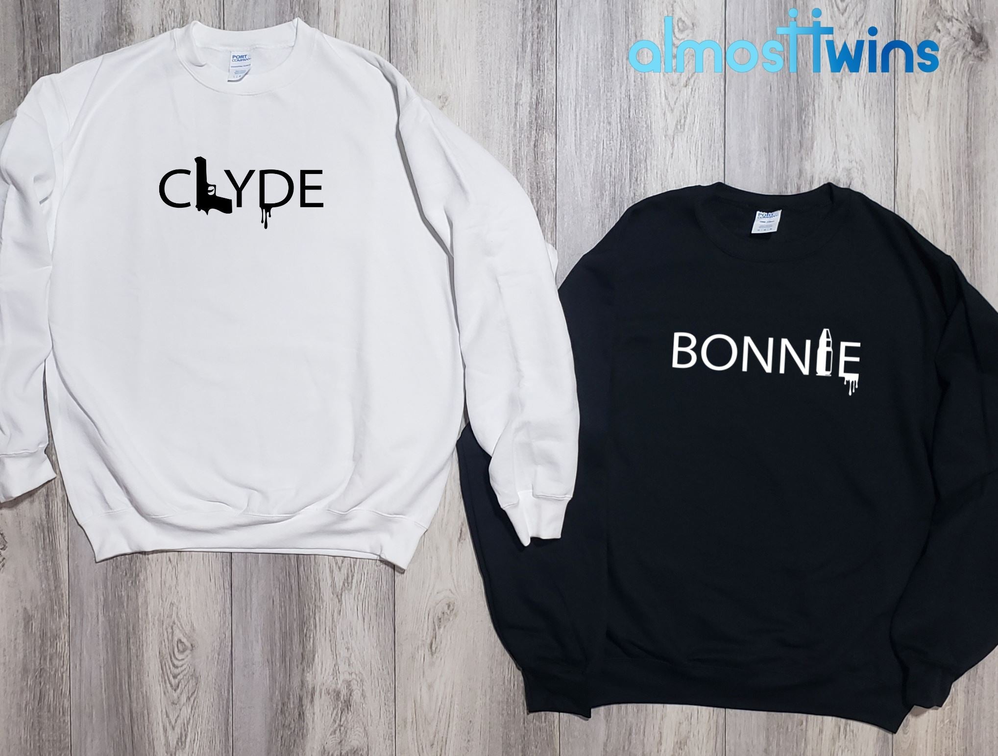 Bonnie Clyde matching sweatshirts set