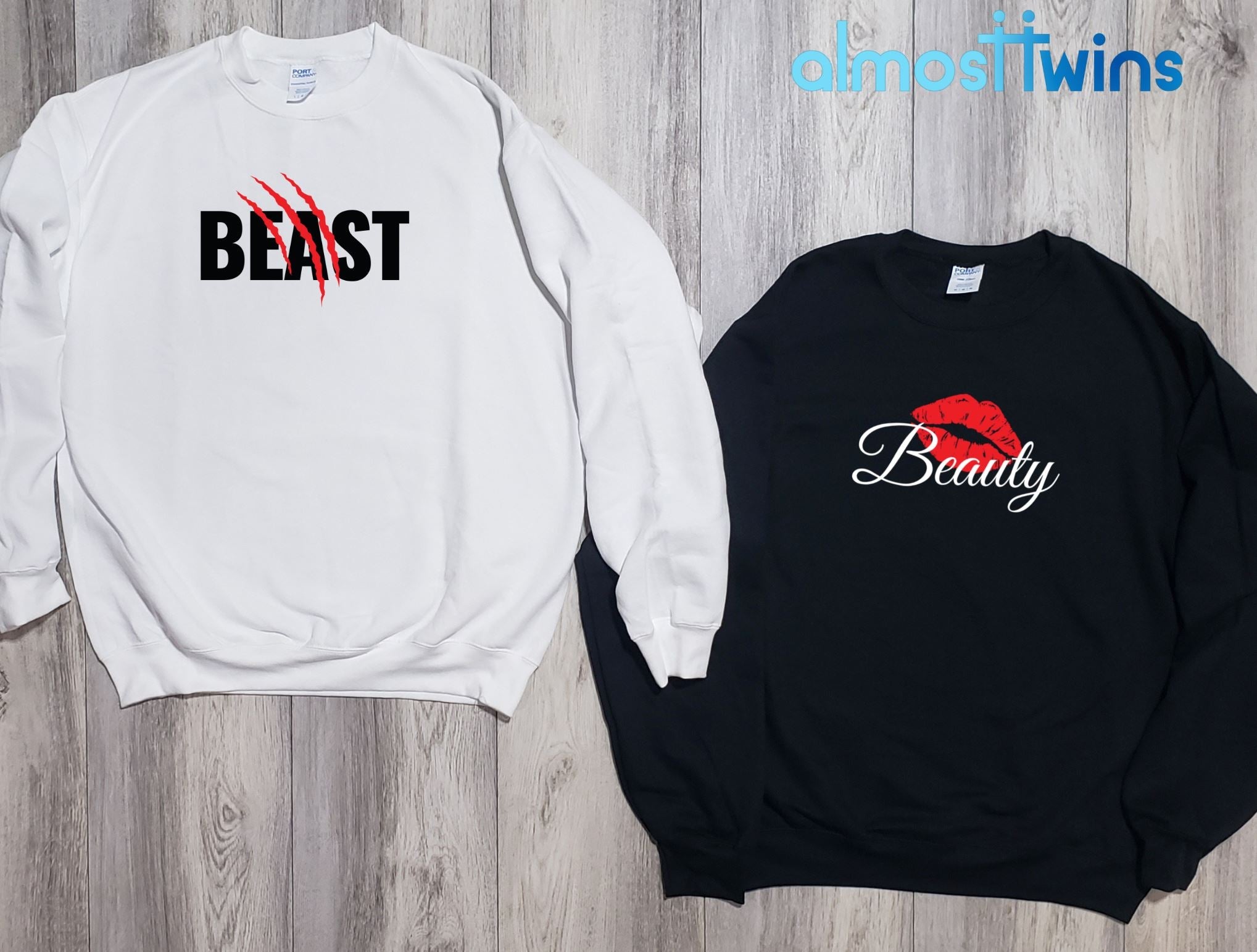 Beauty Beast matching Couple sweatshirt set