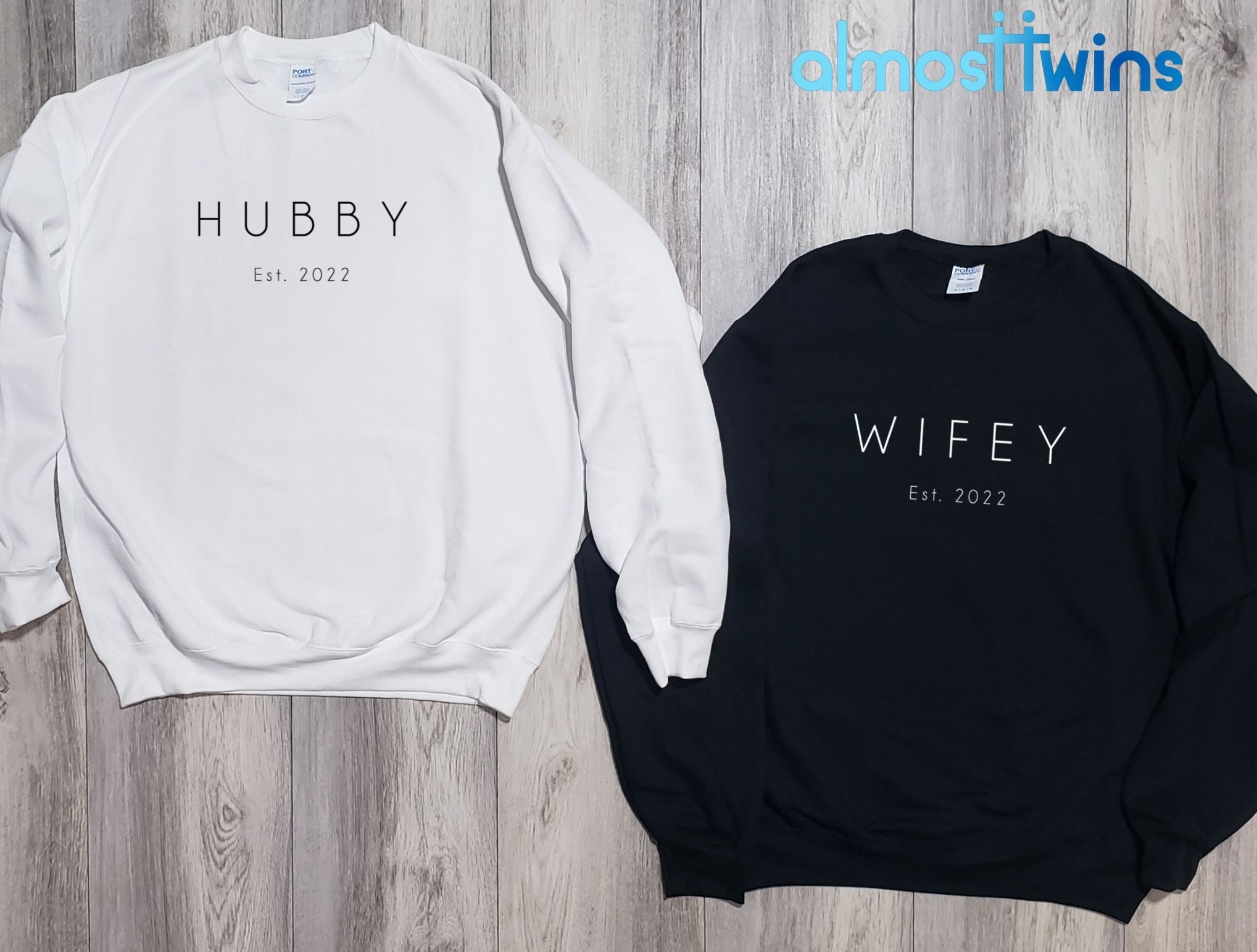 Hubby Wifey matching couple sweatshirts set