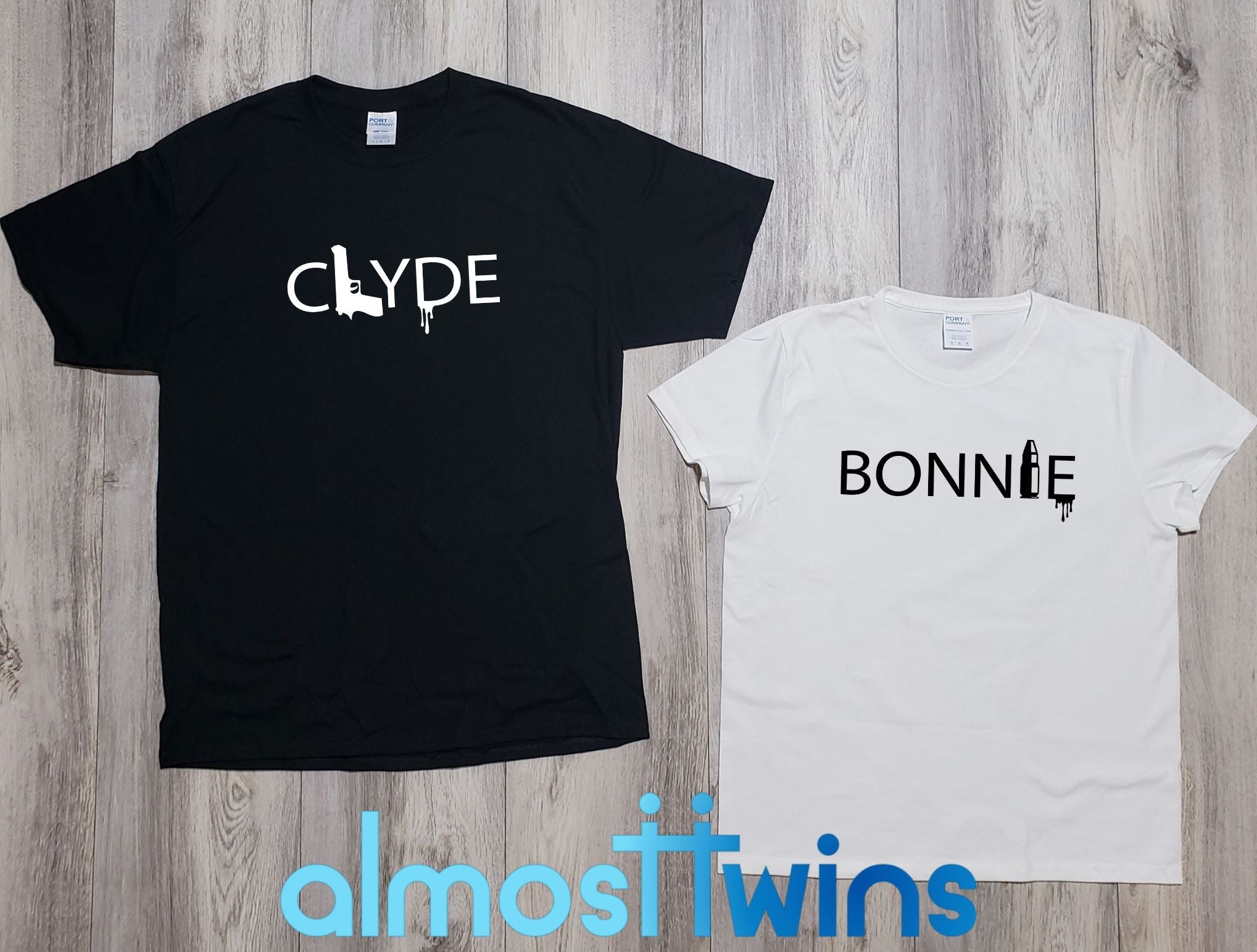 Bonnie Clyde matching t-shirt set