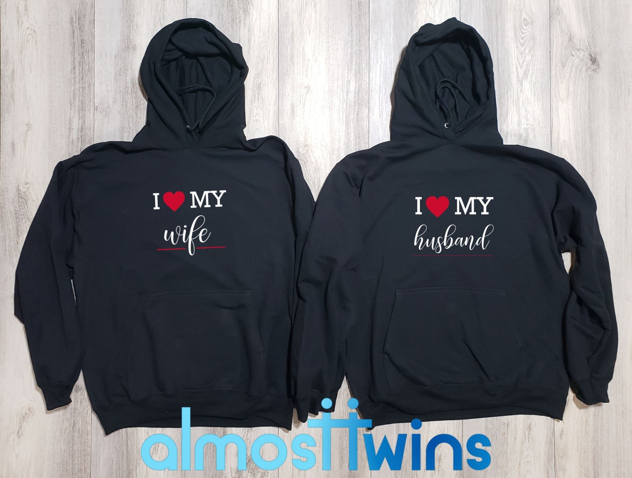 I Love My Husband Wife matching couple hoodies set