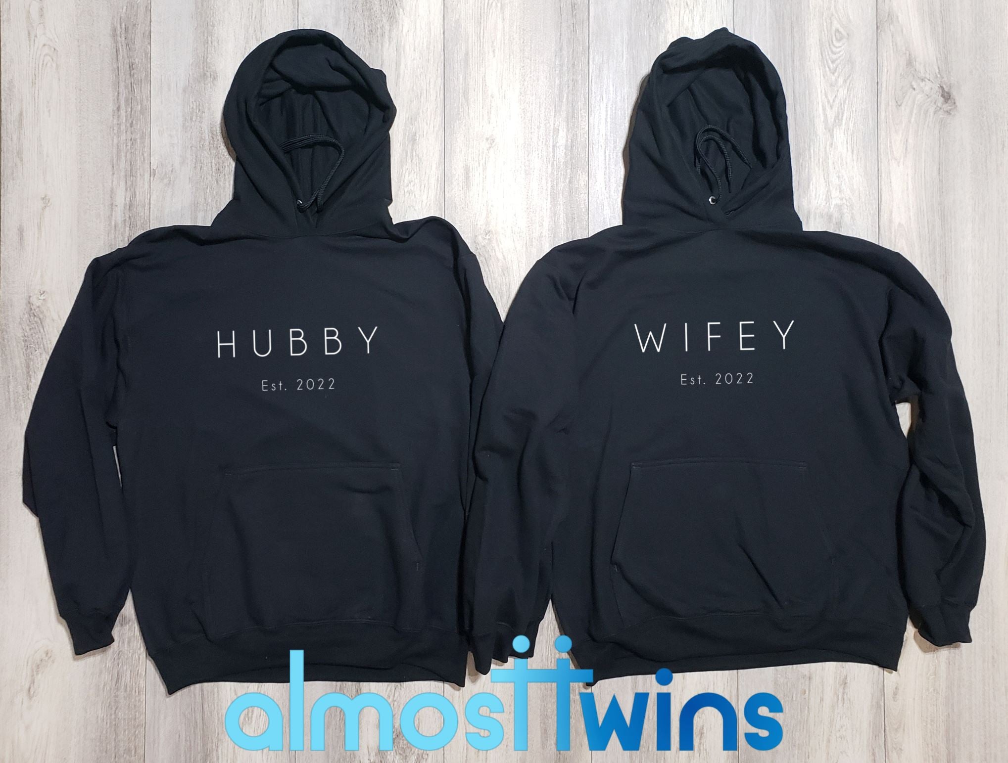 Hubby Wifey matching couple hoodies set