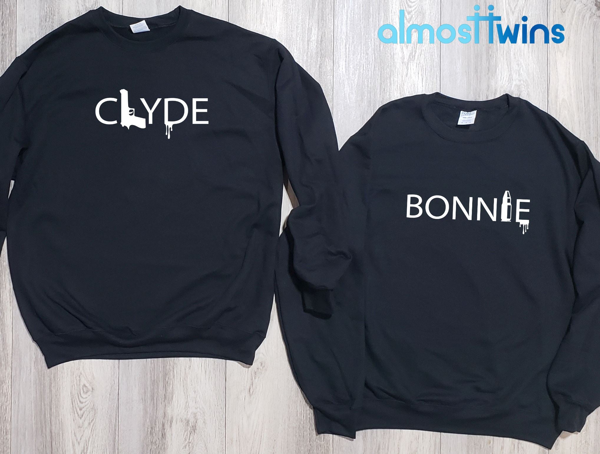 Bonnie Clyde matching sweatshirts set