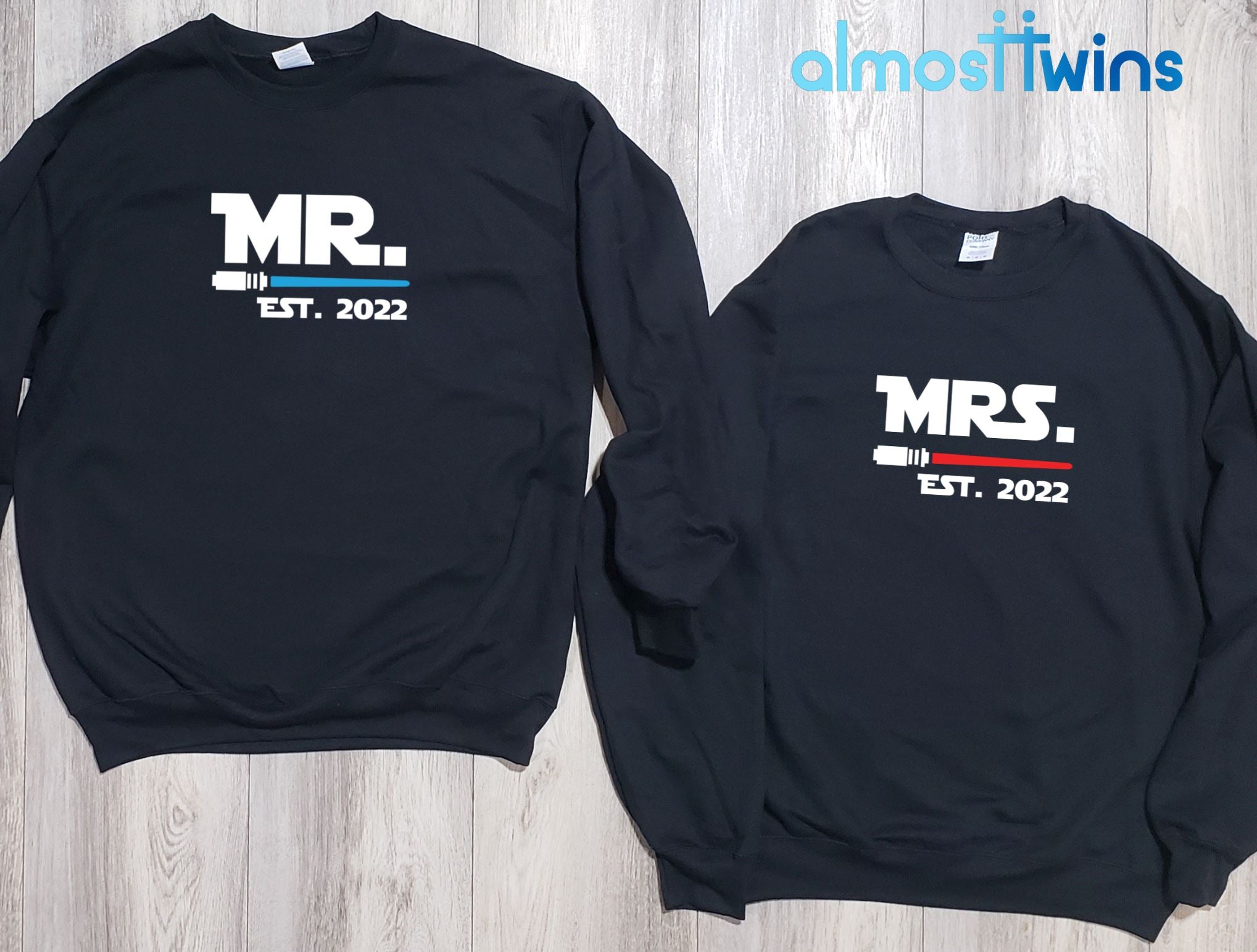 Mr. Mrs. matching couple sweatshirts set