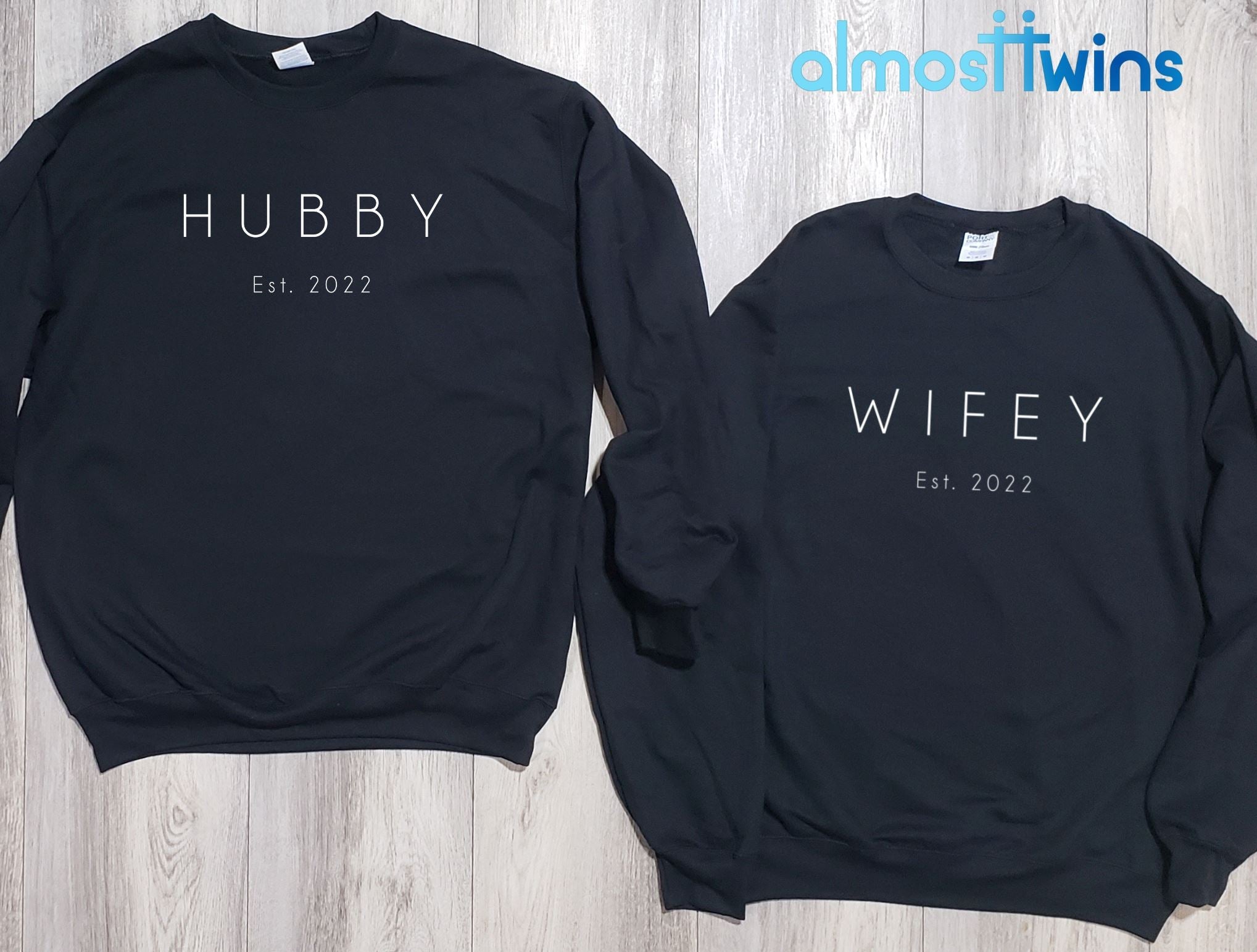 Hubby Wifey matching couple sweatshirts set