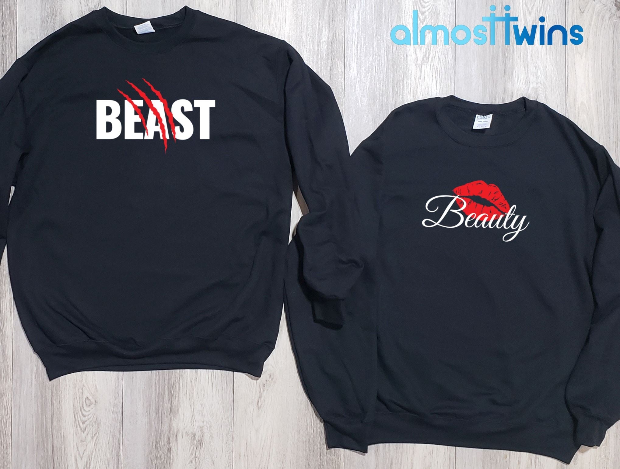 Beauty Beast matching Couple sweatshirt set