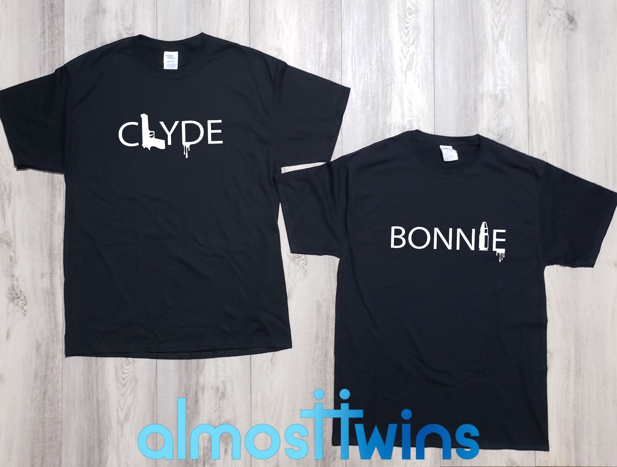 Bonnie Clyde matching t-shirt set