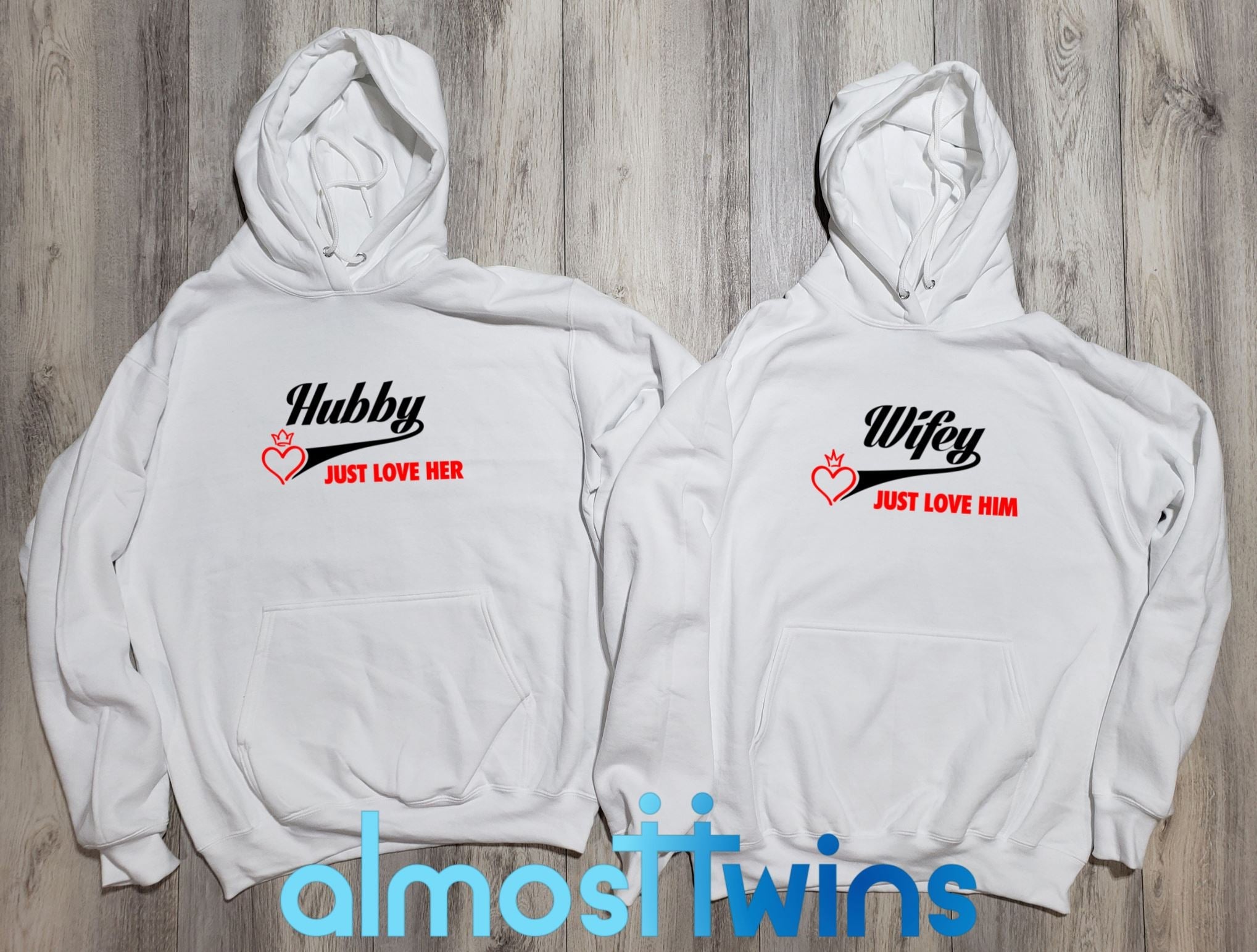 Hubby Wifey matching couple hoodies set