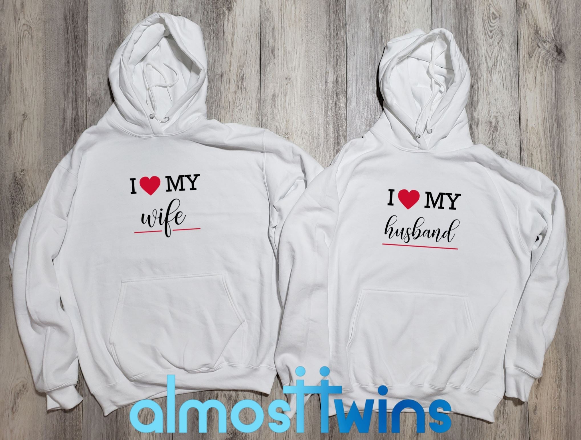 I Love My Husband Wife matching couple hoodies set