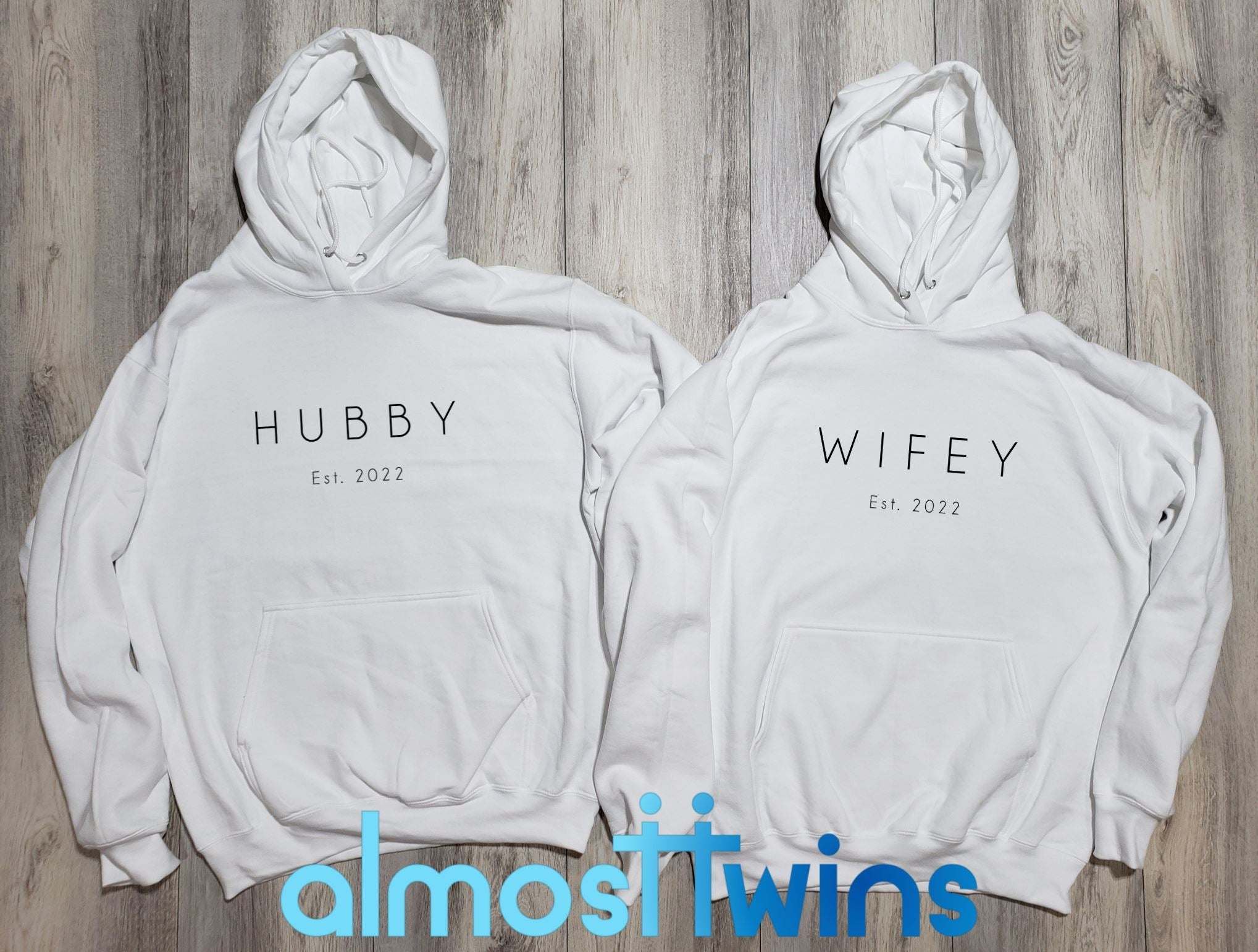 Hubby Wifey matching couple hoodies set