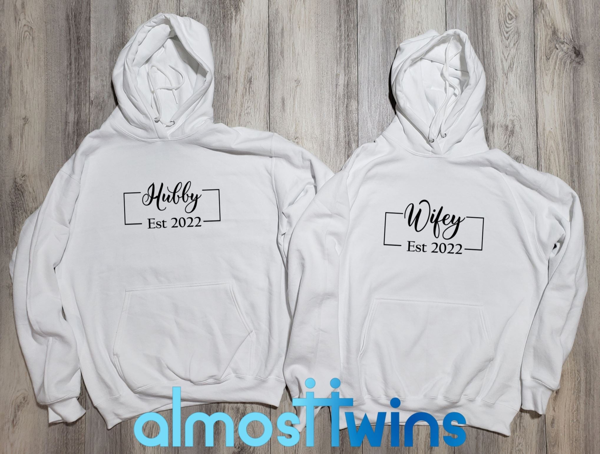 Hubby Wifey matching couple hoodies set