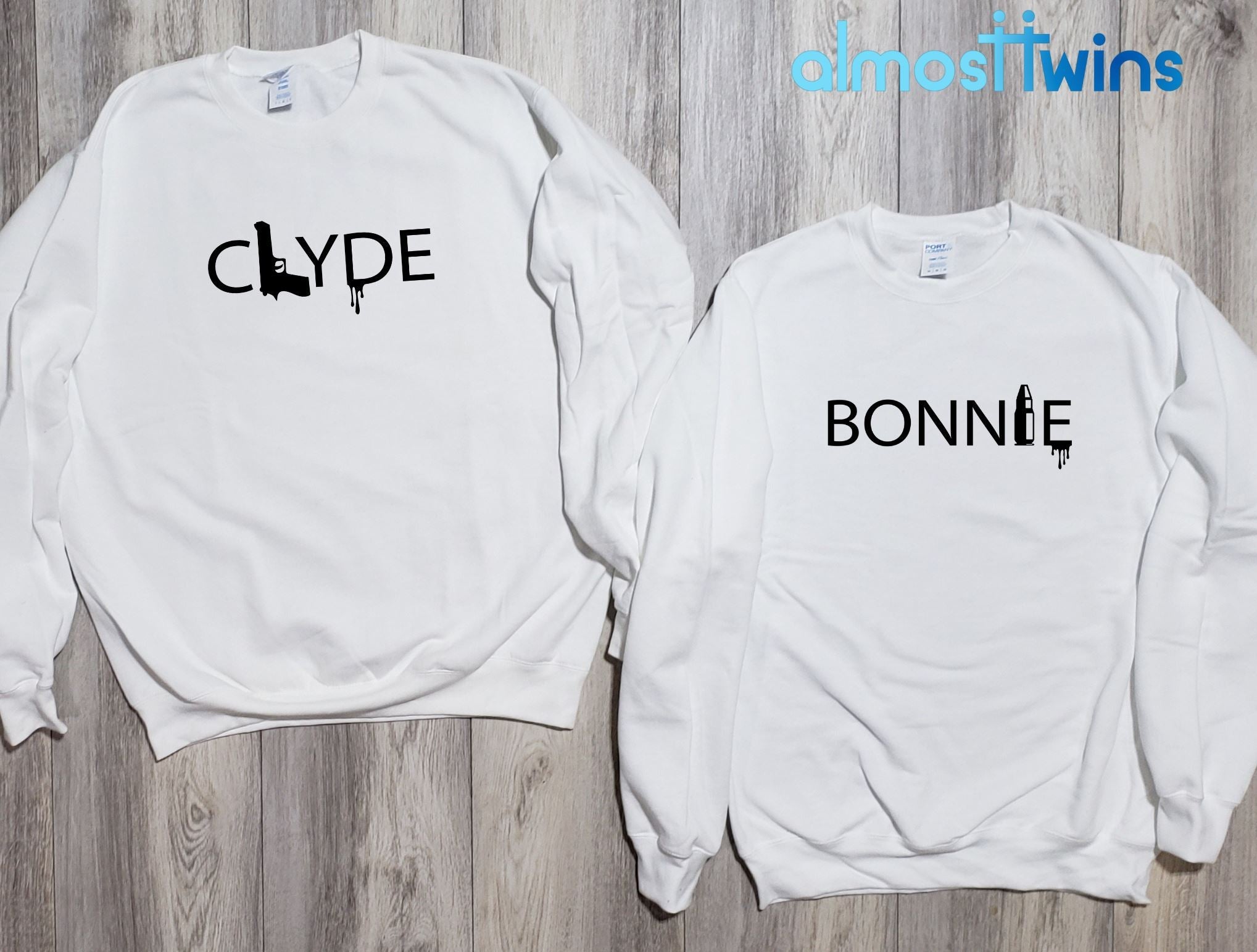 Bonnie Clyde matching sweatshirts set