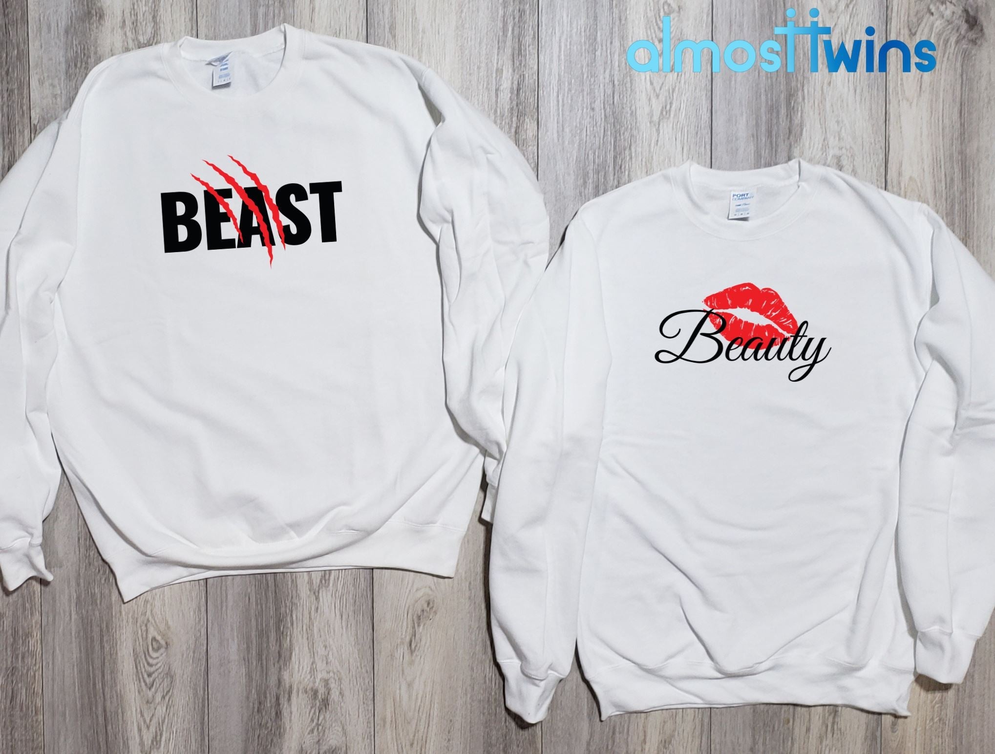 Beauty Beast matching Couple sweatshirt set