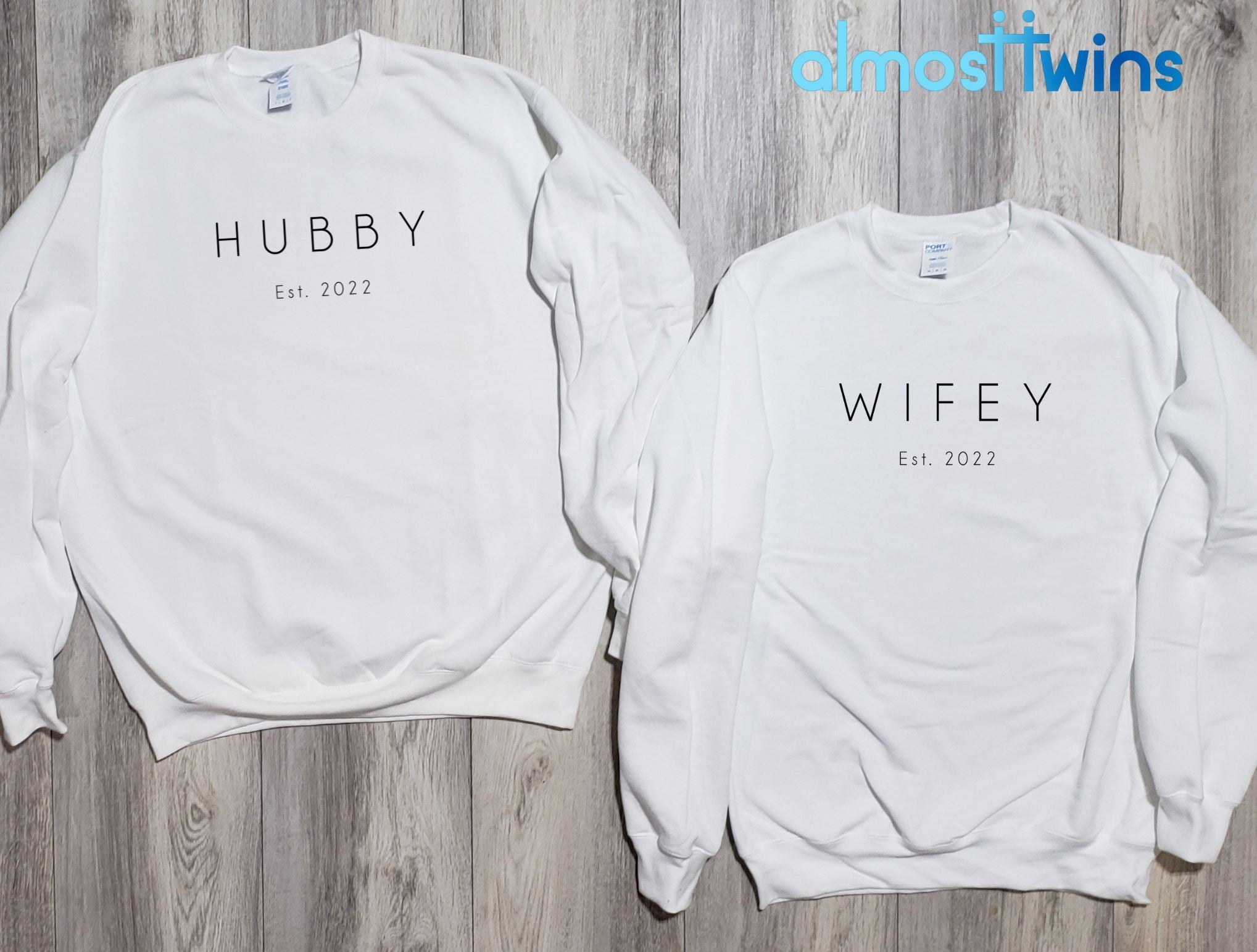 Hubby Wifey matching couple sweatshirts set