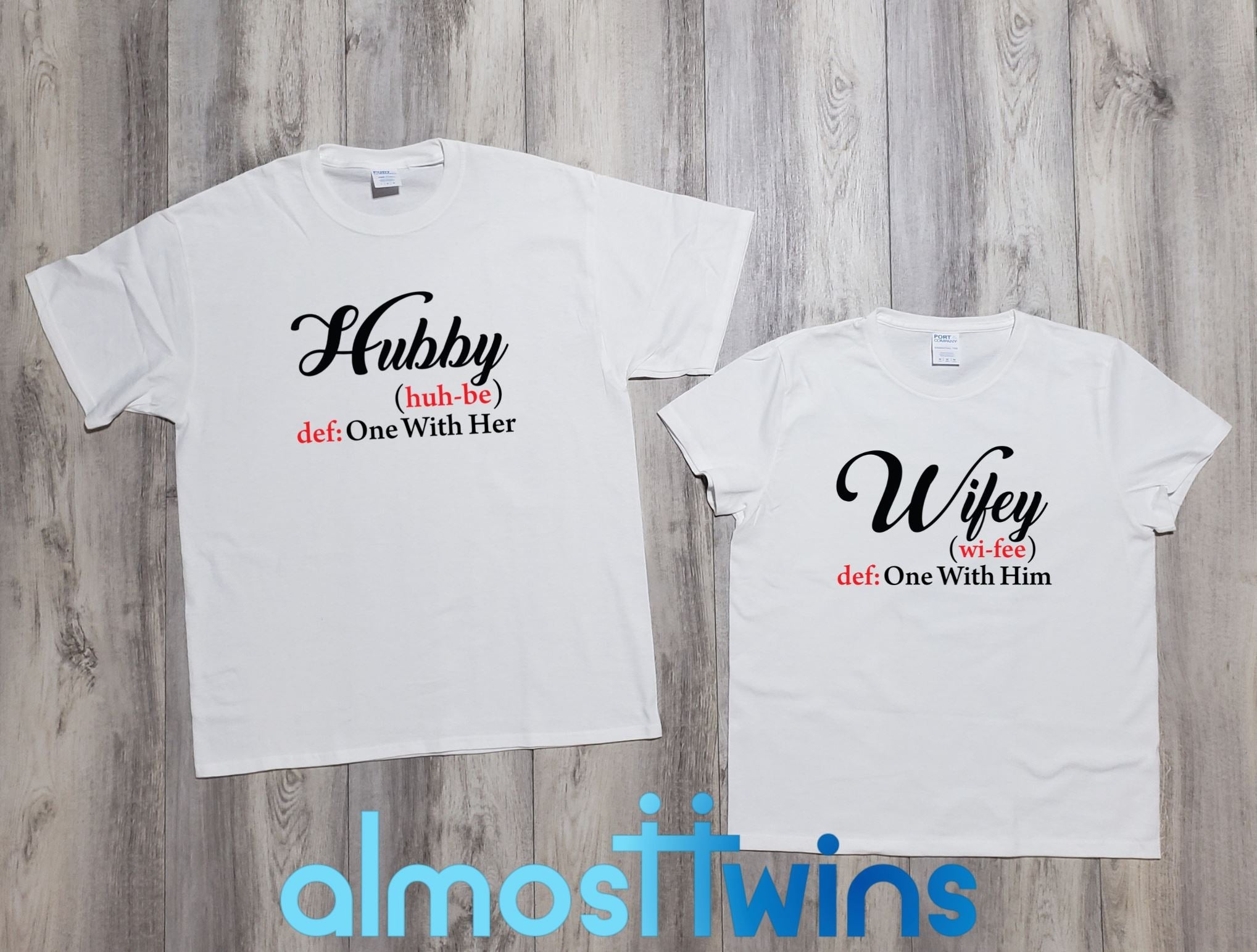 Hubby Wifey matching t-shirt set