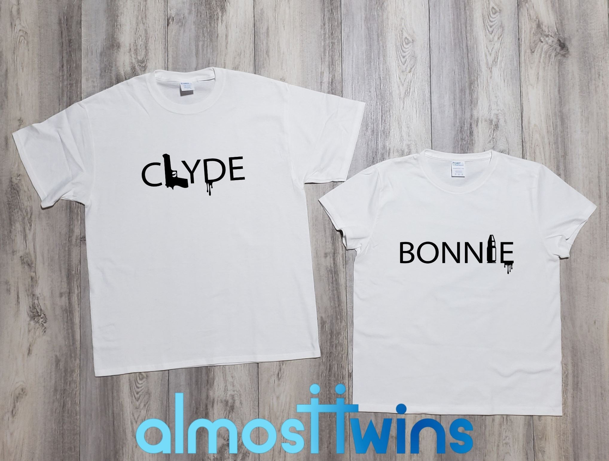 Bonnie Clyde matching t-shirt set