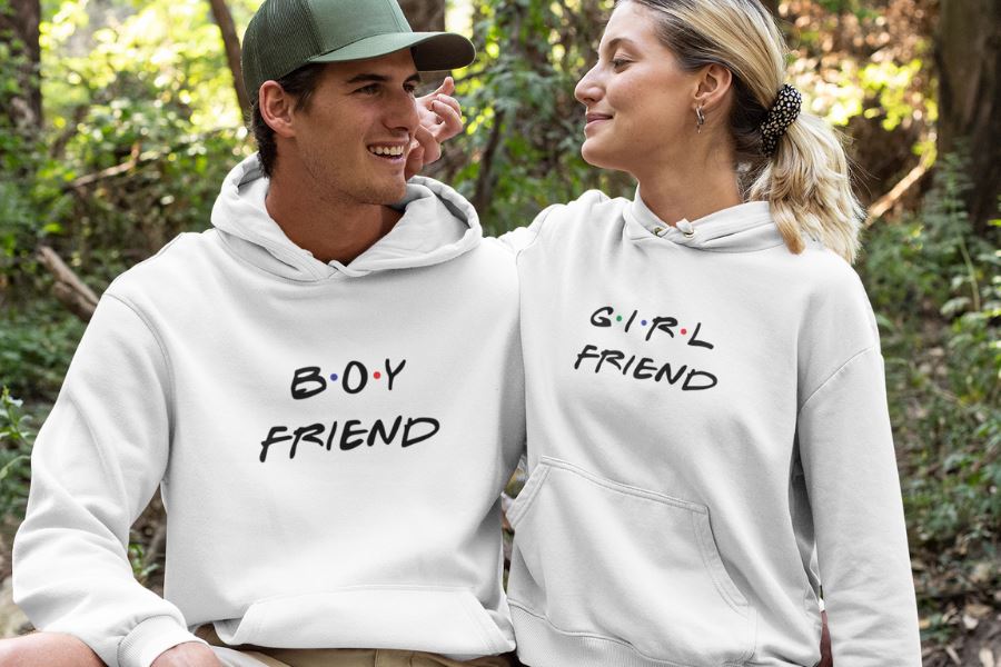Boyfriend/Girlfriend matching couple hoodies set
